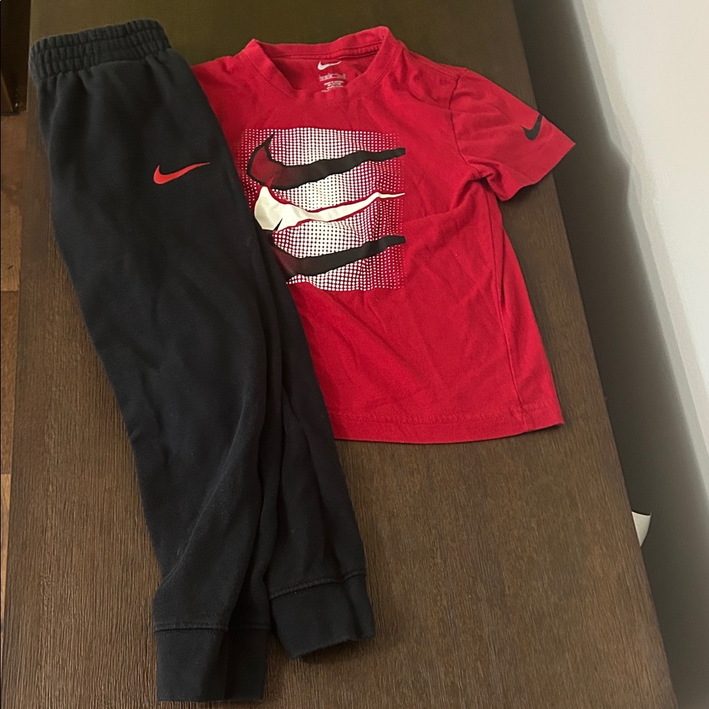 Nike Kids Red and Black Jogger Set